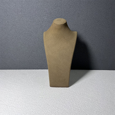 Καφετιά βελούδου Microfiber περιδεραίων κατόχων αποτυχία μανεκέν κοσμήματος στάσεων μέση μικρή