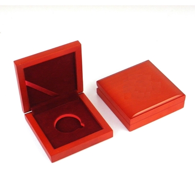 Αναμνηστικά κιβώτια νομισμάτων ROHS 100*100*30mm MDF Leatherette κιβώτιο συλλογής νομισμάτων εγγράφου