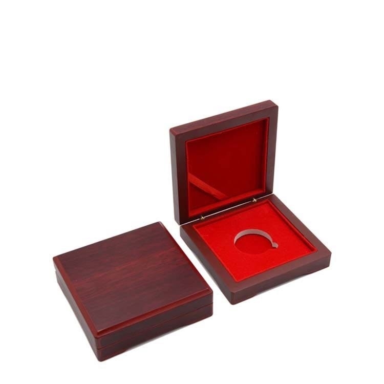 Αναμνηστικά κιβώτια νομισμάτων ROHS 100*100*30mm MDF Leatherette κιβώτιο συλλογής νομισμάτων εγγράφου